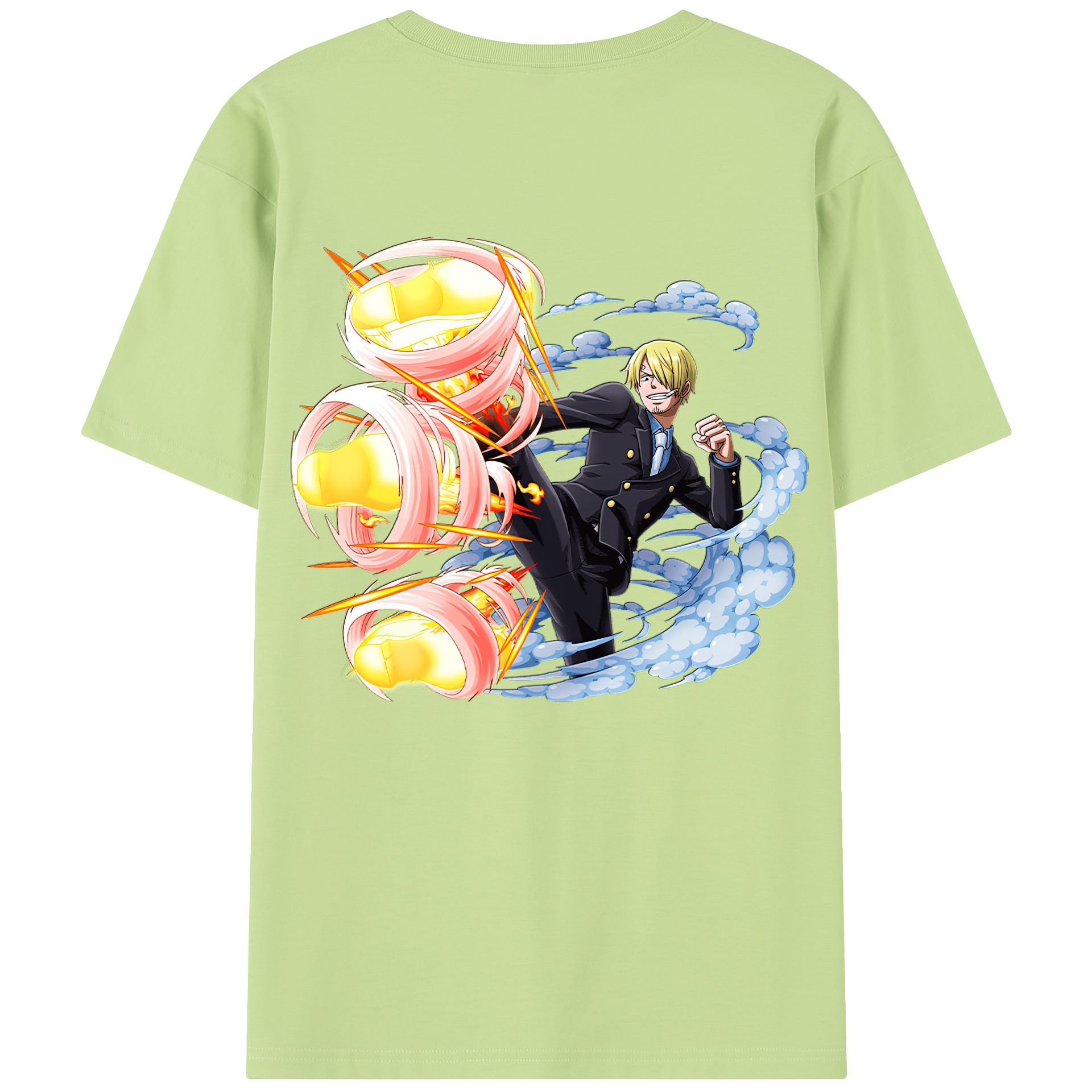ワンピース サンジ ONE PIECE Sanji 綿100％半袖Tシャツ（背面プリント）